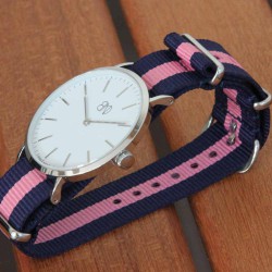 Bracelet NATO 20mm BLEU et ROSE