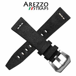 Watchstrap AREZZO SAFARI black 20mm