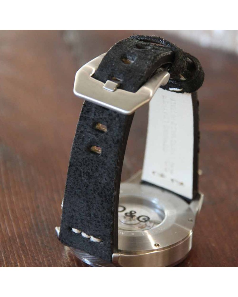 Watchstrap AREZZO SAFARI black 20mm