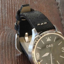 Watchstrap AREZZO SAFARI black 20mm