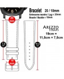 Bracelet montre AREZZO BUFFALO noir 20mm