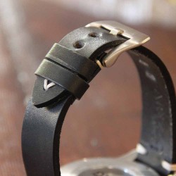 Watchstrap AREZZO BUFFALO black 20mm