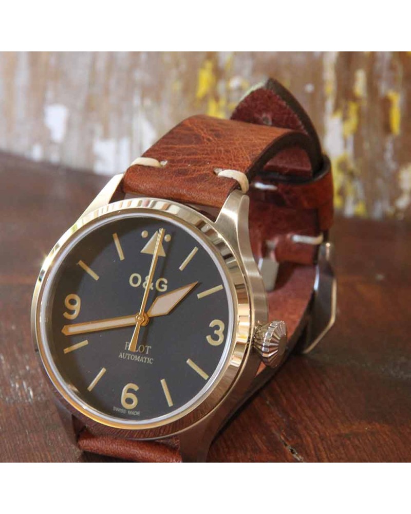 Watchstrap AREZZO BUFFALO brown 24mm