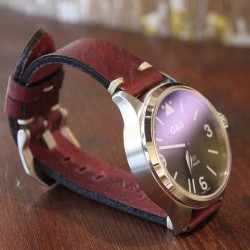 Bracelet montre AREZZO BUFFALO bordeaux 20mm