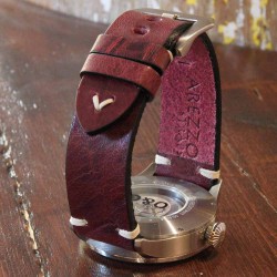 Bracelet montre AREZZO BUFFALO bordeaux 20mm