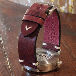 Watchstrap AREZZO BUFFALO bordeaux 20mm