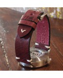 Bracelet montre AREZZO BUFFALO bordeaux 20mm