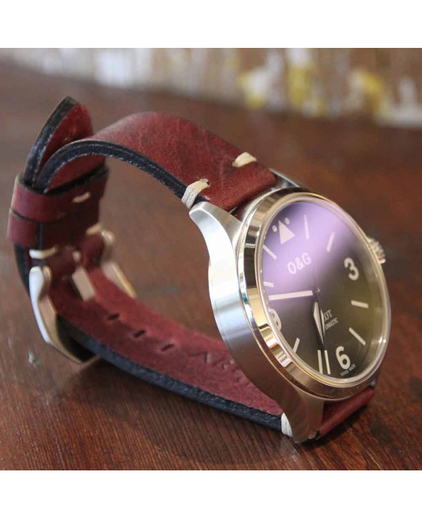 Bracelet montre AREZZO BUFFALO bordeaux 24mm