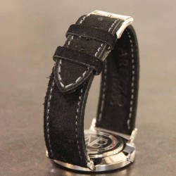 Bracelet AREZZO NUBUCK SLIM noir 18mm