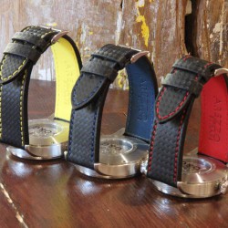 Bracelet montre waterproof etanche AREZZO RACING coutures rouge 20mm
