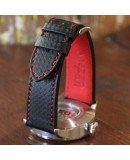 Bracelet montre waterproof etanche AREZZO RACING coutures rouge 20mm