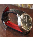 Bracelet montre waterproof etanche AREZZO RACING coutures rouge 22mm