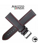Watchstrap AREZZO RACING red stich 20mm