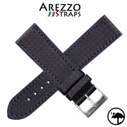 Watchstrap AREZZO RACING blue stich 20mm