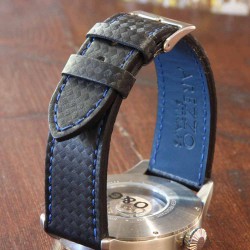 Bracelet montre AREZZO RACING couture bleue 20mm