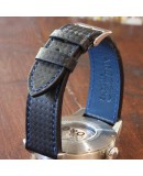 Bracelet montre AREZZO RACING couture bleue 20mm