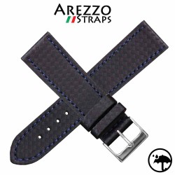 Bracelet AREZZO RACING couture bleue 24mm