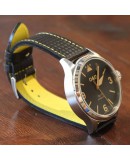 Bracelet montre AREZZO RACING couture jaune 20mm