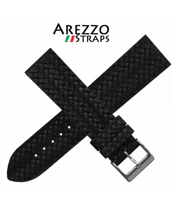 Watchstrap AREZZO CORDA black 20mm