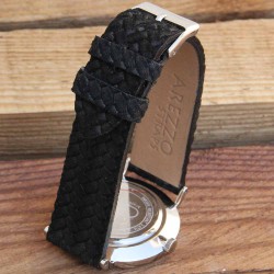 Watchstrap AREZZO CORDA black 20mm