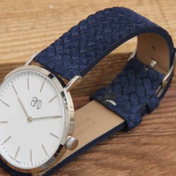 Bracelet montre AREZZO CORDA bleu 20mm