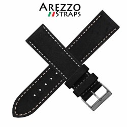 Bracelet montre AREZZO RICCARDO veau noir 20mm