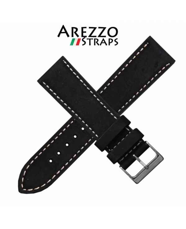Bracelet montre AREZZO RICCARDO veau noir 20mm