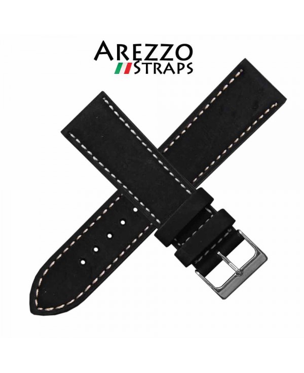 Watchstrap AREZZO RICCARDO black 20mm