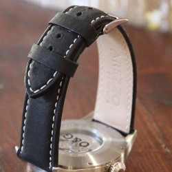 Bracelet montre AREZZO RICCARDO veau noir 20mm