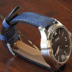 Bracelet montre AREZZO RICCARDO veau bleu 20mm