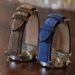 Bracelet montre AREZZO RICCARDO veau bleu 20mm