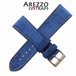 Bracelet montre AREZZO RICCARDO veau bleu 22mm