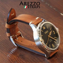 Bracelet montre AREZZO VINTAGE CUIR miel 22mm