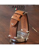 Bracelet montre AREZZO VINTAGE CUIR miel 22mm