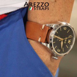 Watchstrap AREZZO VINTAGE leather honey 22mm