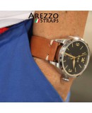 Bracelet montre AREZZO VINTAGE CUIR miel 22mm