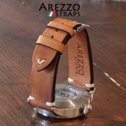Watchstrap AREZZO VINTAGE leather honey 18mm