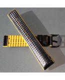 Watchstrap Hirsch AYRTON Yellow 20mm and Carbone Leather