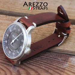 Bracelet montre AREZZO VINTAGE CUIR marron 20mm