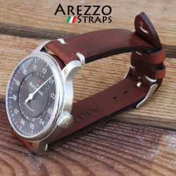 Watchstrap AREZZO VINTAGE leather brown 20mm