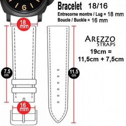Bracelet montre AREZZO VINTAGE CUIR marron 18mm