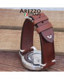 Watchstrap AREZZO VINTAGE leather brown 18mm