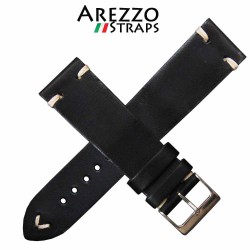 Bracelet montre AREZZO VINTAGE CUIR noir 22mm