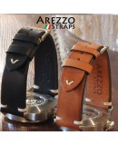 Watchstrap AREZZO VINTAGE leather black 20mm