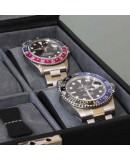 Coffret 10 Montres Vitré en Cuir Noir