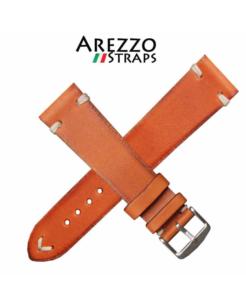 Watchstrap AREZZO VINTAGE leather honey 18mm