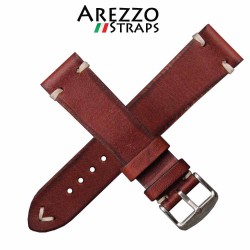 Watchstrap AREZZO VINTAGE leather brown 18mm