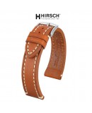 Watchstrap Hirsch Liberty light brown 24mm white stiches