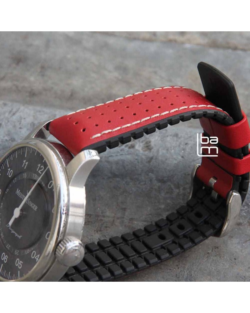 Bracelet Hirsch TIGER rouge 22mm