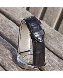 Watchstrap AREZZO SQUARE CROCODILE black 20mm